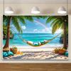 Summer Hawaii Beach Backdrop Tropical Flowers Aloha Luau Sea Surfboard Holiday Party Birthday Photography Background Decor Props