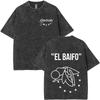 Rapper Quevedo El Baifo Album Harajuku Vintage Washed T Shrits Mens Women YK Clothes s Short Sleeve Casual Tshrit Unisex