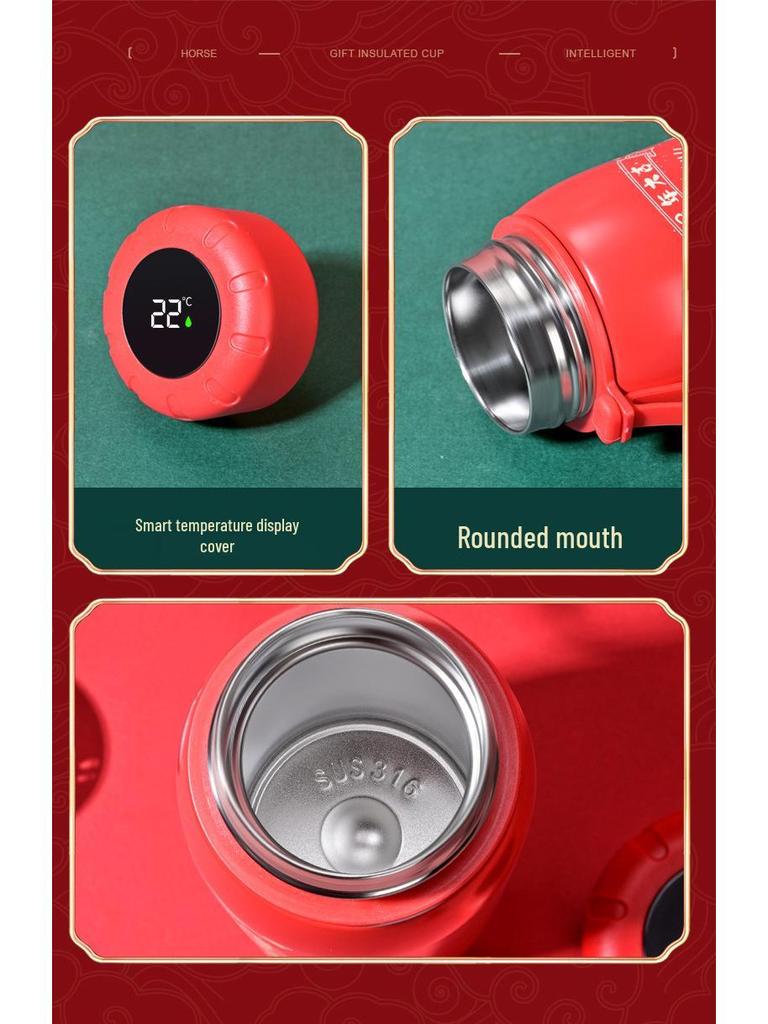 Кружка для воды «Благословения Золотой Лошади» - Изолированный сувенир на Новый год, Благоприятный подарок в год Лошади, С возможностью персонализации