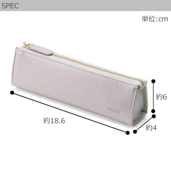 Corale pen case leather womens triangular simple adult stylish genuine pencil zipper (orange ivory white)