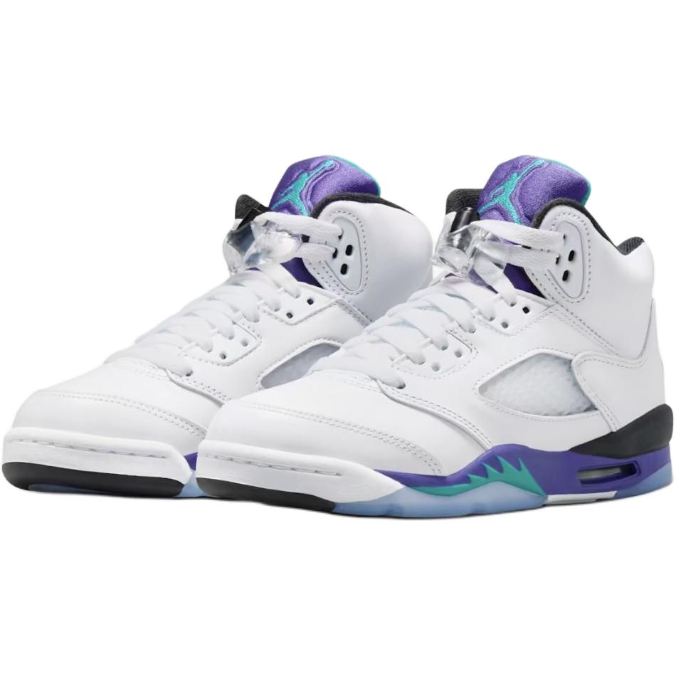 Air Jordan 5 Retro GS Grape 2025 Детские кроссовки Белый Ново-Изумрудный Виноградный Лед HQ7980-100