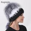 Natural Mink Hat Stylish Fluffy Elegant Warm Good Elastic Knitted Genuine Real Fox Fur Winter Hats