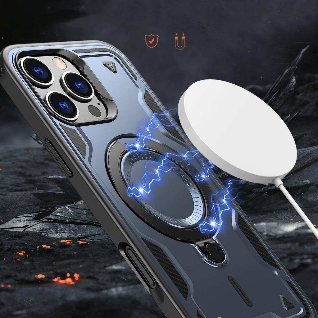 Etui Pokrowiec Na Iphone 16 Pro Max Hybrid Armor Trendy Z Magsafe - Niebieski