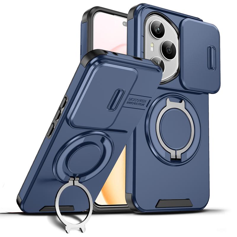 Для Honor 400 400 Pro Глобальная версия 400 Lite Чехол Усиленный PC+TPU Кольцо Автомобильное крепление Магнитная подставка Сдвижная крышка камеры