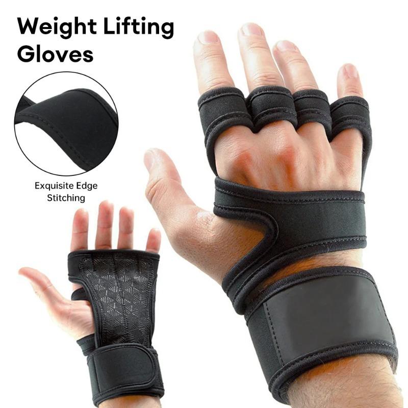 1 Pair Weight Lifting Training Gloves Women Men Fitness Active Body Building Gymnastics Grips Gym Hand Palm Protector Gloves