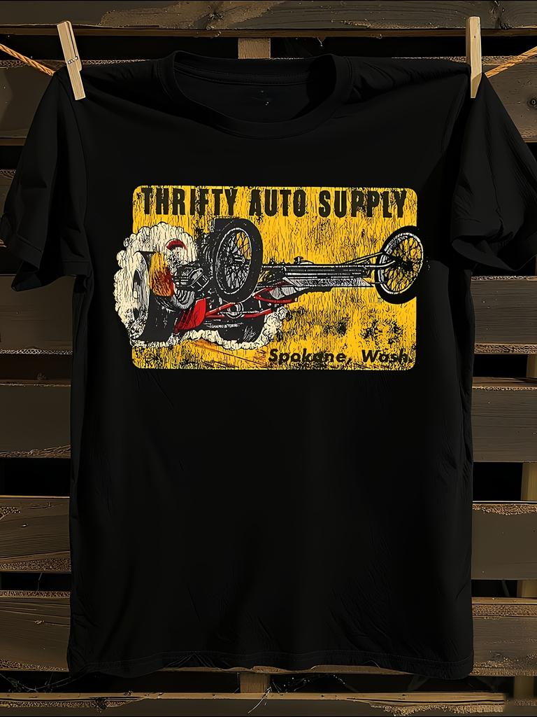 Vintage Hot Rod Automotive T-Shirt Mens Tshirt Womens Tshirts with Letters Print Short Sleeves T-Shirt Casual Street Tee Shirt Top