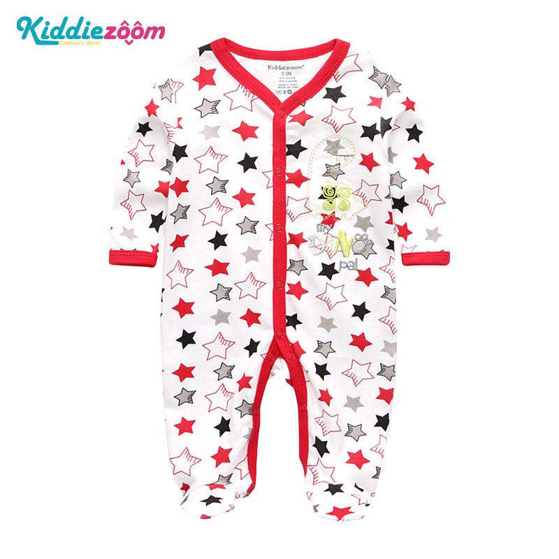 Boys Girls Cartoon Striped Print Home Romper Pajamas Newborn Infant Baby Clothing
