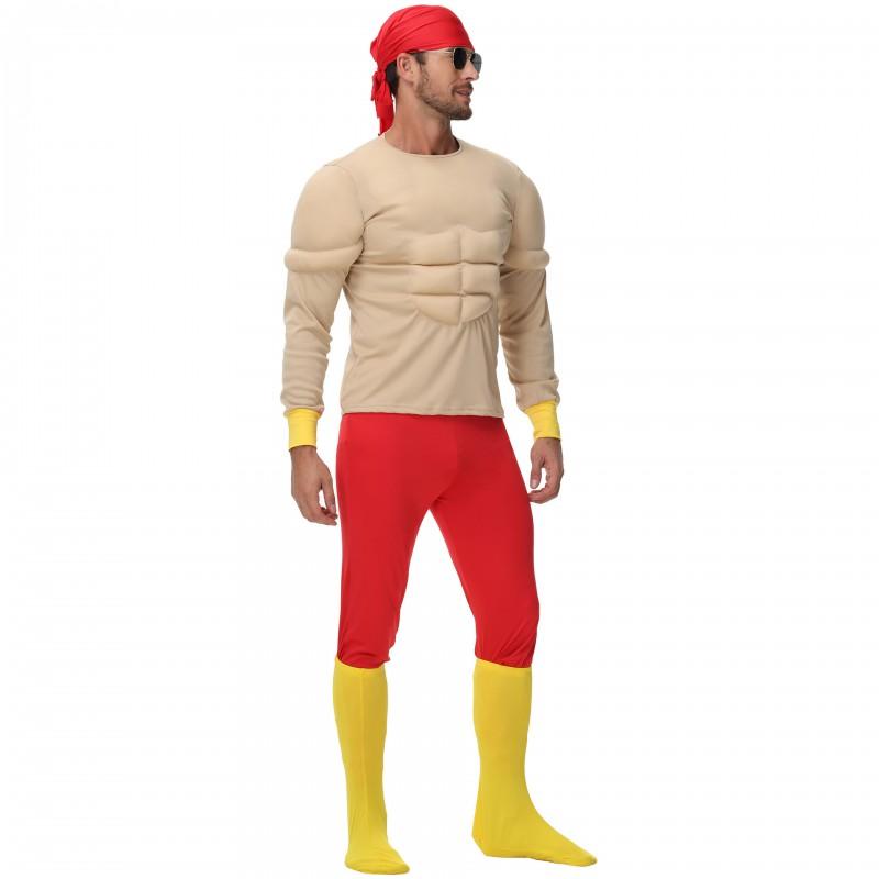 Halloween Adult Muscle Costume Fake Abs Cosplay Outfit Men Party Role Play