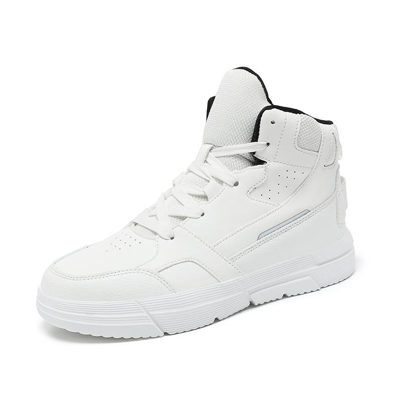 Белые высокие туфли мужские трендовые корейские версии осенне-зимние спортивные туфли для сноубординга 45 Утолщенные и расширенные мужские туфли больших размеров 46 47 48