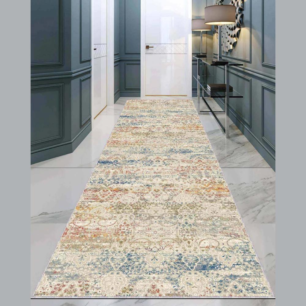 Кремовый ковер с классическим мотивом — моющийся ковер, кухня, гостиная, прихожая, коврик