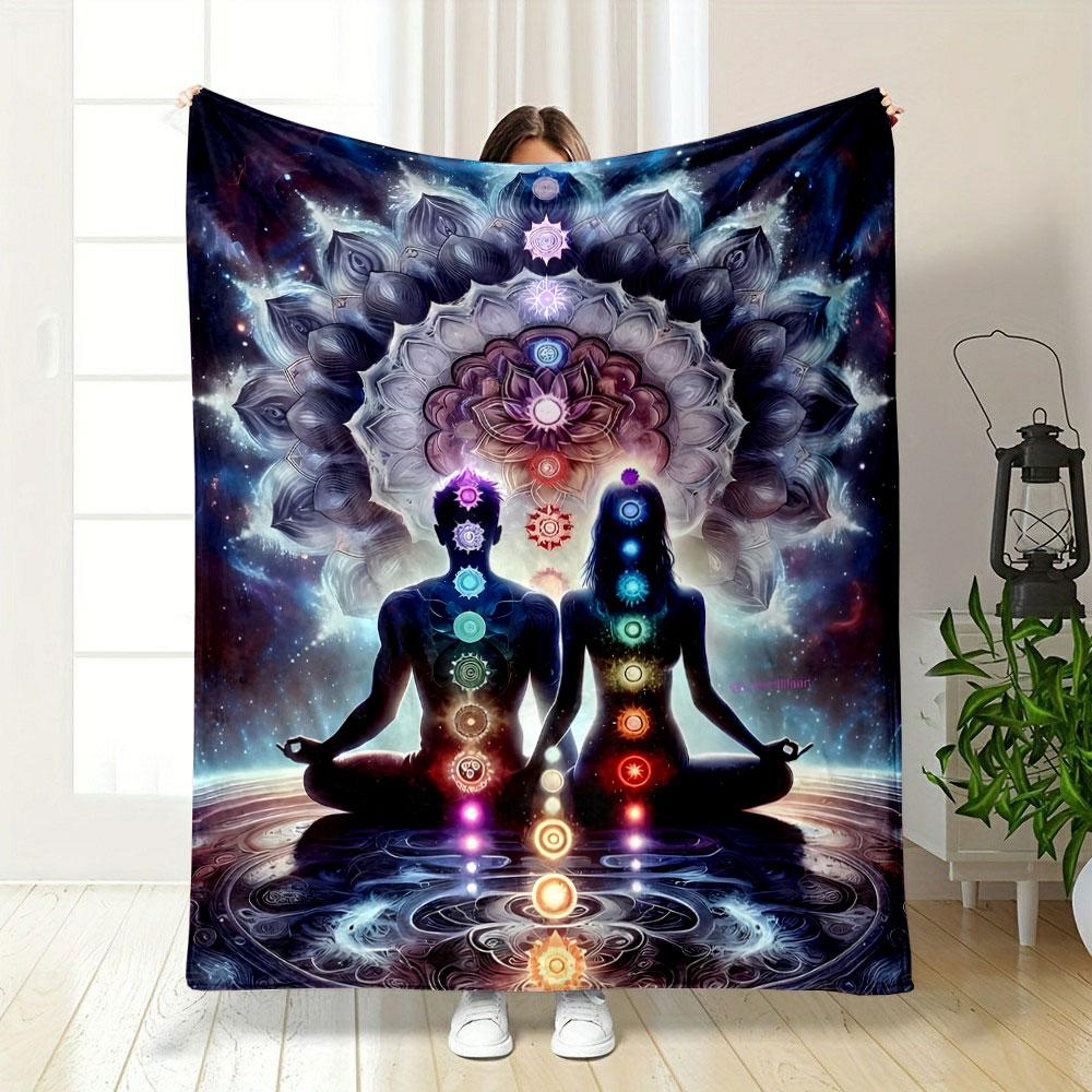 Chakra Meditation Couple Blanket bedroom Blanket for Livingroom Couch lunch break Soft throw for Friend's festival Gift