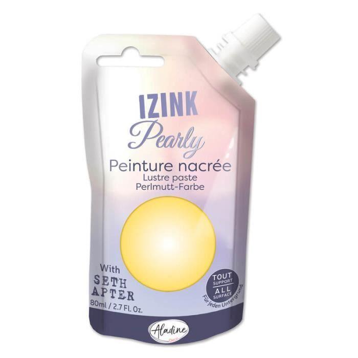 Peinture - Izink - Pearly - Jaune pastel - 80ml - Multi-supports crémeuse