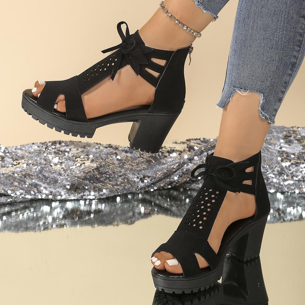 2026 Новые Летние Женские Сандалии Рыбий Ротик На Танкетке С Вырезами Противоскользящие Туфли Женские Повседневные Модные Сандалии На Высоком Каблуке С Открытым Носком