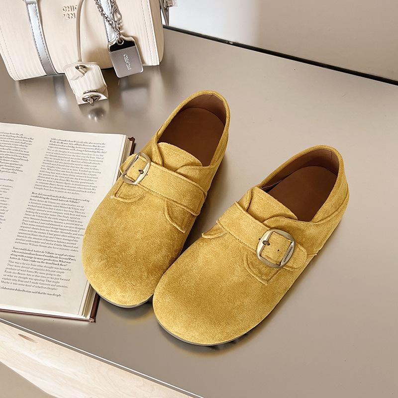 Женские туфли-лодочки на плоской подошве «все включено», новые весенне-осенние, на одном педале, с внутренней высотой, мягкая подошва, ретро