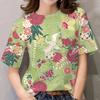 Футболка с цветочным принтом Женская футболка Летняя повседневная одежда Harajuku Футболка Hundred Street Дышащий топ