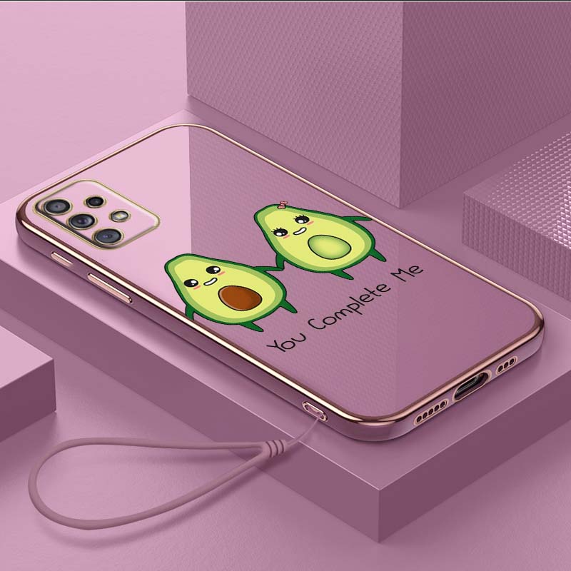 Роскошный чехол для телефона из ТПУ с ремешком для Samsung Galaxy A04 A05s A13 A14 A24 A54 A34 Note20 S23 Ultra, чехлы A38 Delicious Avocado Cover