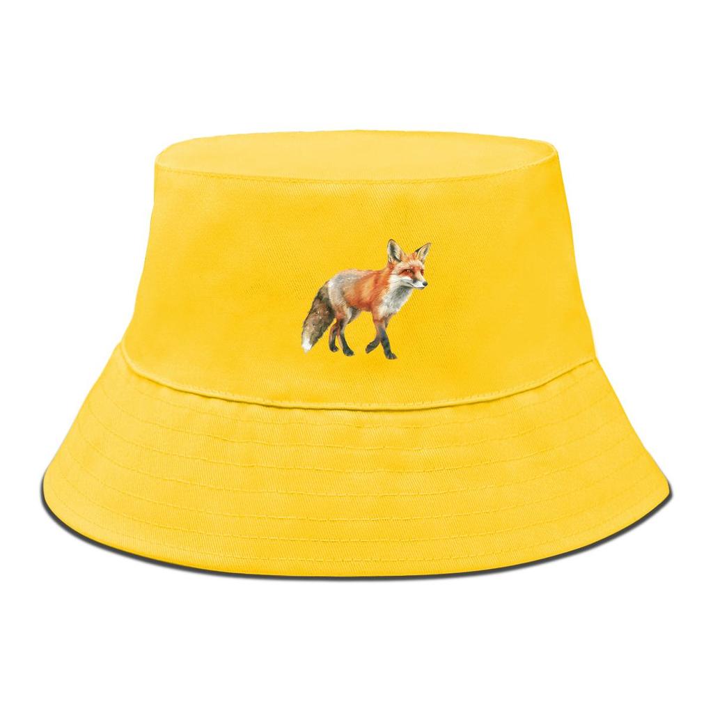 Lifelike Fox Print Bucket Hat , Animal Fisherman Hat Beach Unisex Summer Beach Cap