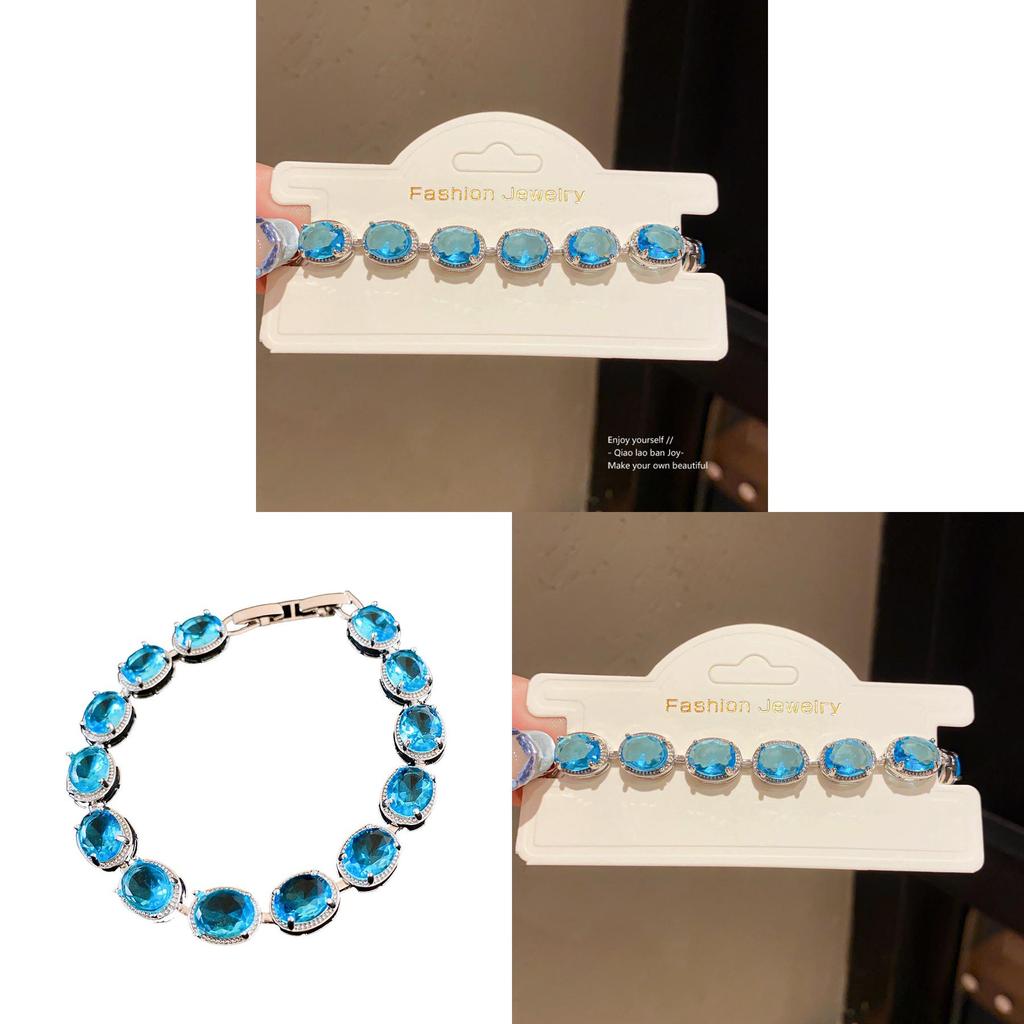 Womens Zircon Oval Cuff Bracelet With Geometric Style Light Luxury Office Wear Gift Idea