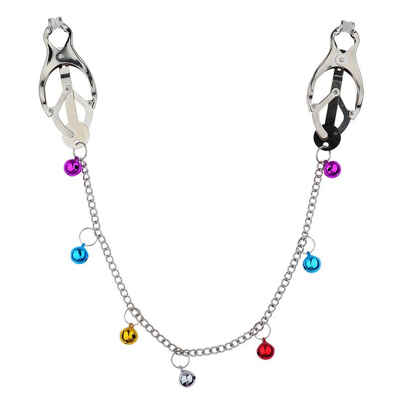 Игрушки для взрослых Зажим для сосков Бабочка Колокольчик Латексный кулон Зажим Мэй Мэй Цветной колокольчик