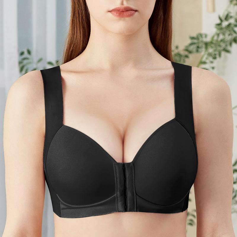 Front Closure Bra Posture Bras for Women Front Hooks Wireless Brassiere Seamless Smooth Back Support Bra