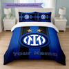 Inter Milan Custom Name Text Bedding Set 1 Duvet Cover+2 Pillowcases Soccer Logo Personalized Gift For Special Occasion Bedroom Decor