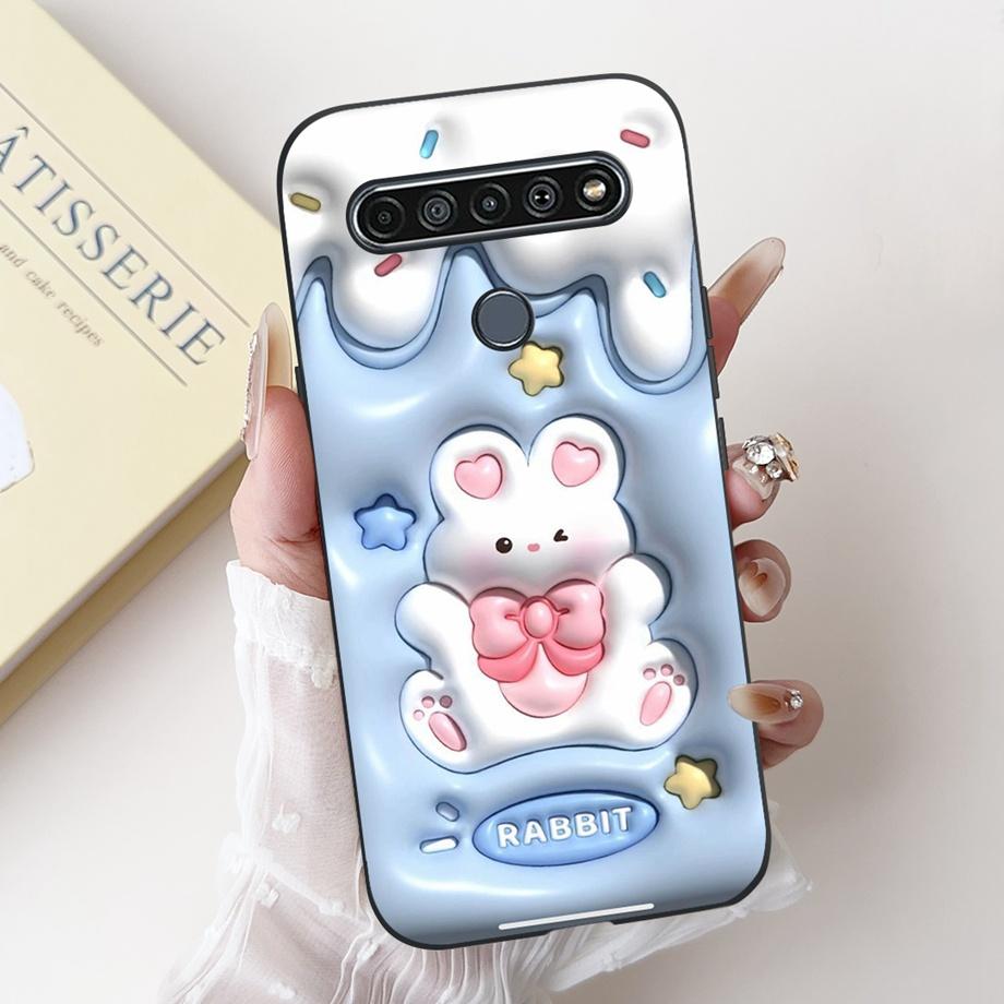 Для LG K41s K51s K52 Q52 K61 Q61 K62 K22 2020 Чехол для телефона Задняя крышка Мягкий матовый силикон Тонкий Fundas Милый Панда Кролик Цветок