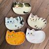 1PC Seasoning Plate Cute Spoon Holder Restauarant Cat Ceramics Dish Japanese Cat Sauces Dishes Home Kitchen