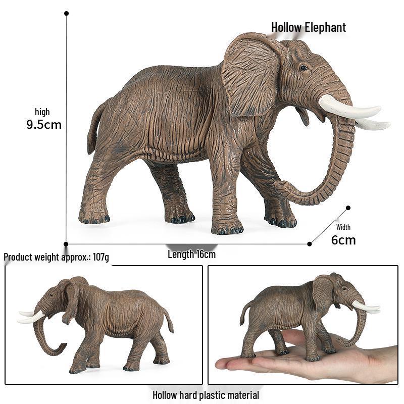 Kids' Wild Animal Figures: Lion, Tiger, Cow, Goat, Rhino, Horse, Leopard, Elephant - Plastic Educational Toys