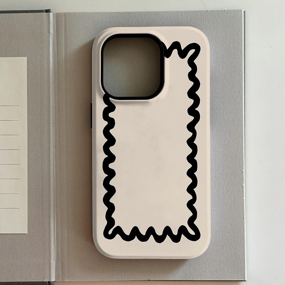 Роскошный цветной чехол с волнистыми линиями для iPhone 17 16 15 14 13 12 11 Air Pro Max Plus Роскошная двухслойная задняя крышка