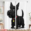 2 шт. 2D плоская печать Штора Ткань Шотландский терьер Собака Без электричества Всесезонный Декор для вечеринок и праздников Идеально для