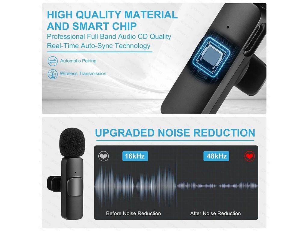Беспроводной петличный микрофон для ПК Iphone Ipad Android для записи интервью в прямом эфире Vlog