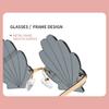 Shell Shape Rimless  Sunglasses Flower Shape Funny Shades Metal Sun Glasses  for Photo Props, Party
