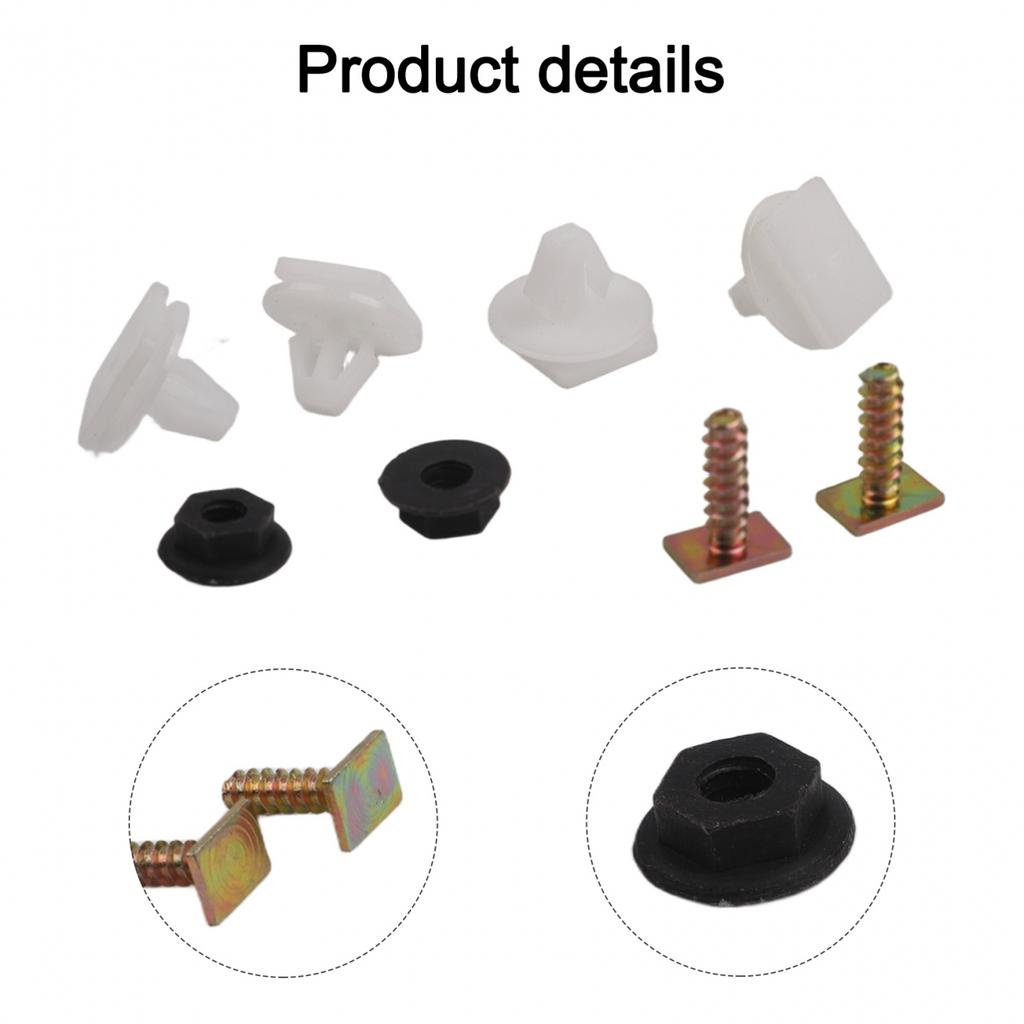 Front Trim Fastener Clips Metal Plastic Screw White