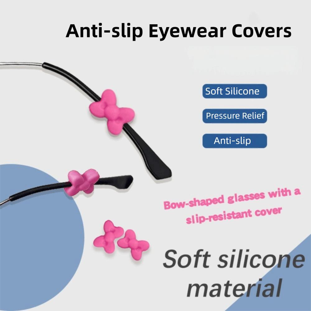 2Pcs Anti-slip Eyeglass Frame Decor Soft Silicone Eyeglass Ear Hooks Glasses Ear Grips Daily Wear