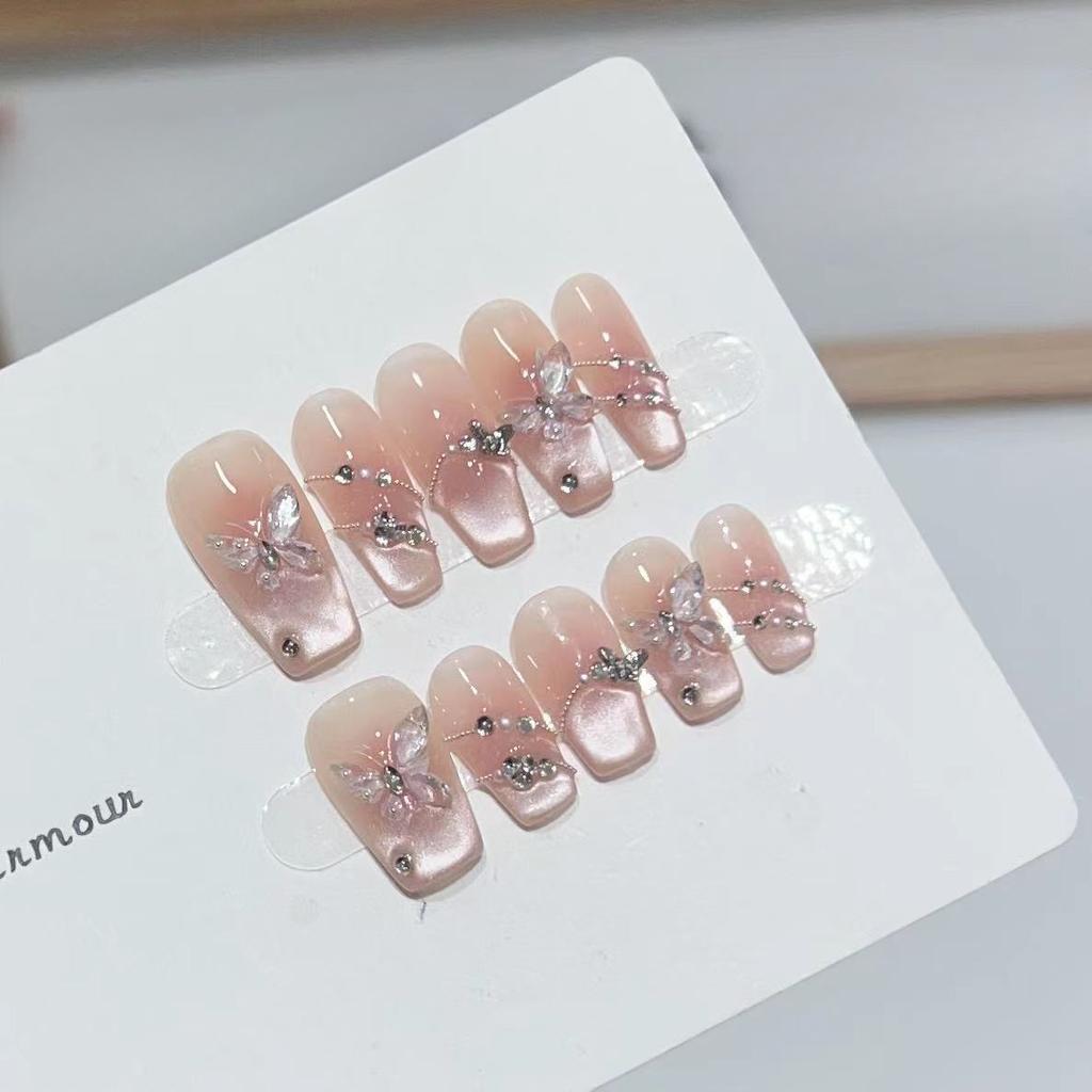 Nail Art Wearing Handmade High-end Ambient Feeling Purely Cat Eye Butterfly Nail Art