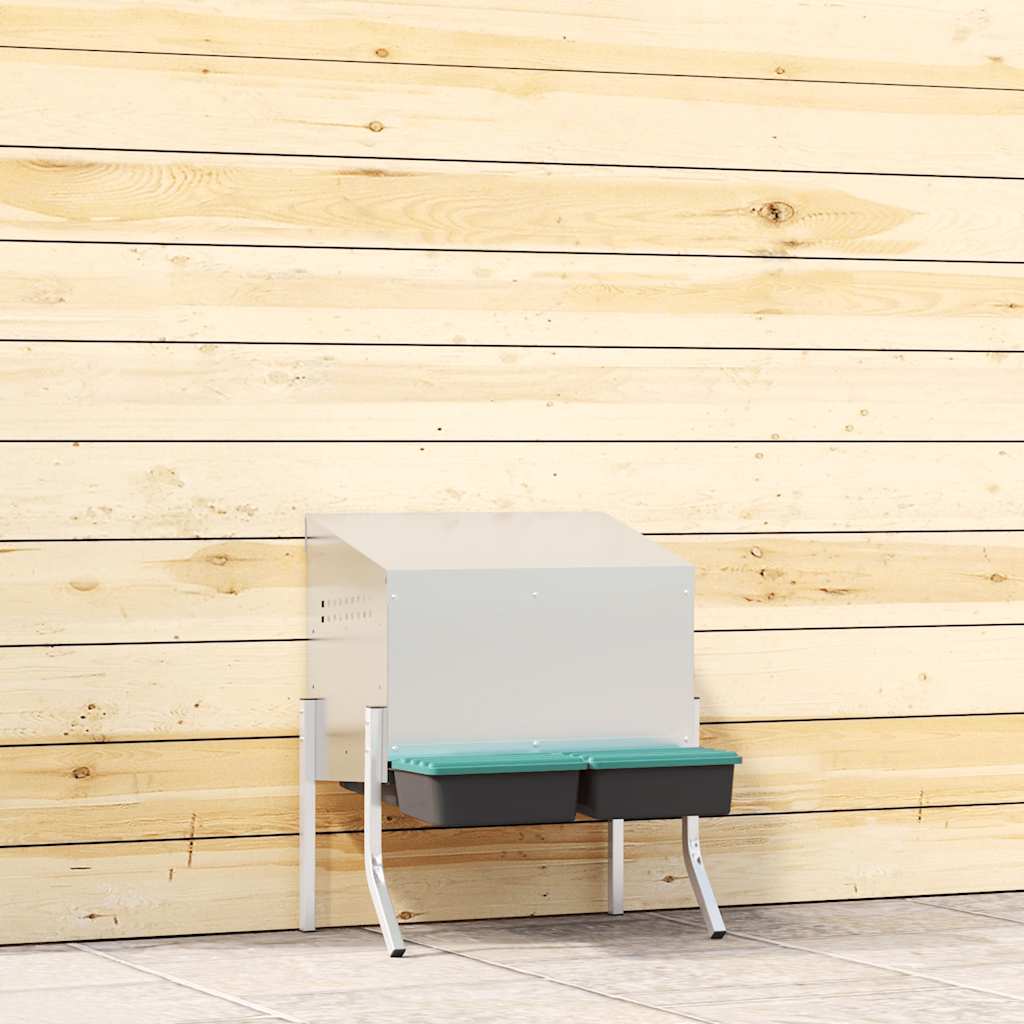Chicken Nesting Box 2 Compartments with Legs Galvanized Steel