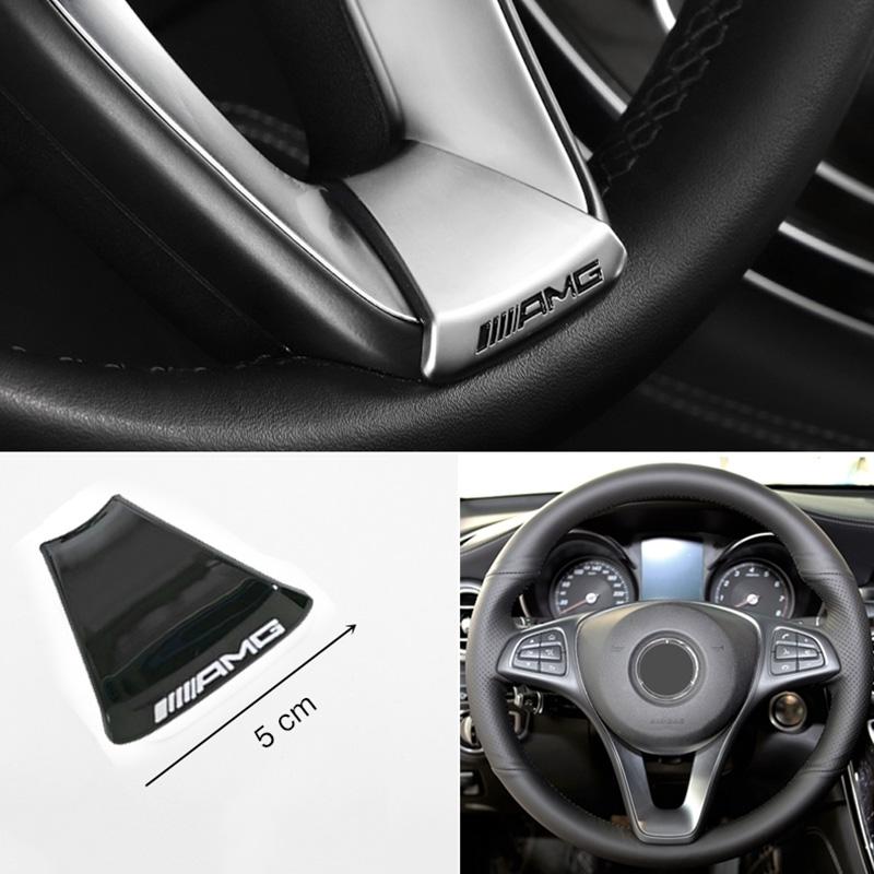 GLC GLB Car Emblem Steering Wheel Sticker Decoration Accessories For Mercedes Benz AMG Brabus Smart Maybach W204 GLC CLA W205 W