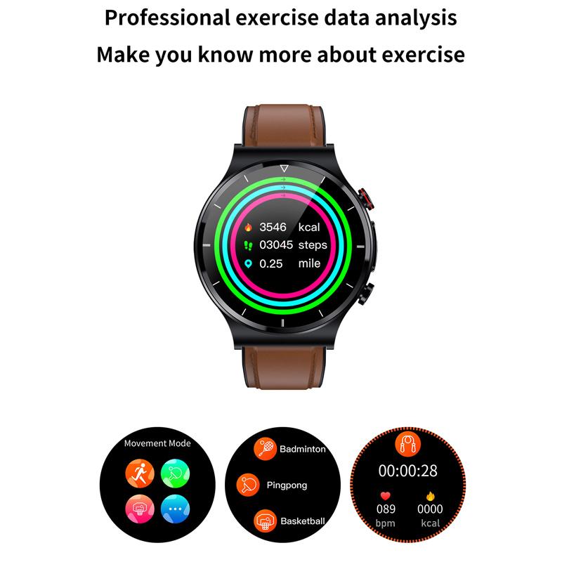 1,32-дюймовый ЭКГ для мужчин AI Smart Watch Health Smartwatch Ip68 Водонепроницаемый беспроводной зарядный монитор кислорода в крови для Android IOS Спортивные фитнес-умные часы