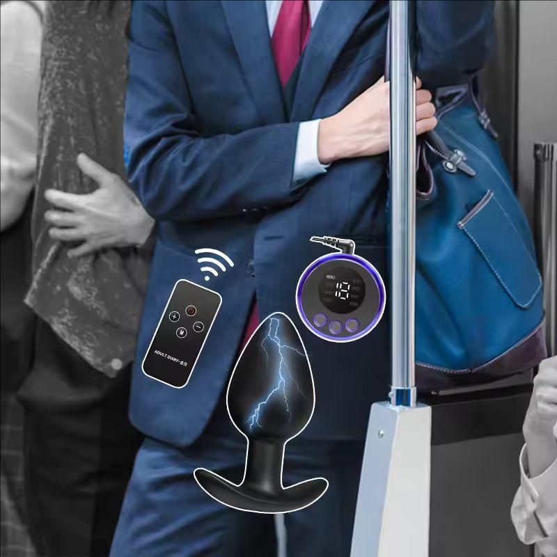 Вибратор с электрошоком Женский силиконовый анальный плаг Беспроводной пульт Мужской массаж простаты Товары для взрослых Анальная мастурбация Секс-игрушка