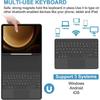 Совместимый чехол-клавиатура Bluetooth для планшета Samsung A11+ с тачпадом, слотом для стилуса и съемной кожаной крышкой для A9plus X210.