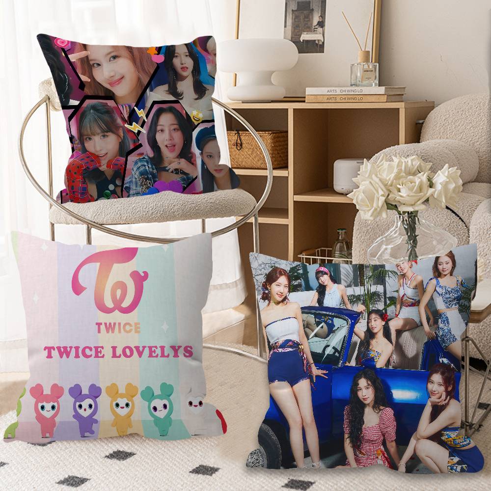 Холст Картина Kpop T-Twice Декоративная Эстетика Комнаты Наволочка Домашний Декор Спальня Диван-Кровать Диван Подушка Чехол 45x45