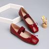 IPPEUM Туфли Мэри Джейн Женские Балетки Большой Размер 44 Туфли-лодочки с Квадратным Носком На Плоской Подошве 2025 Новые Туфли Балерины