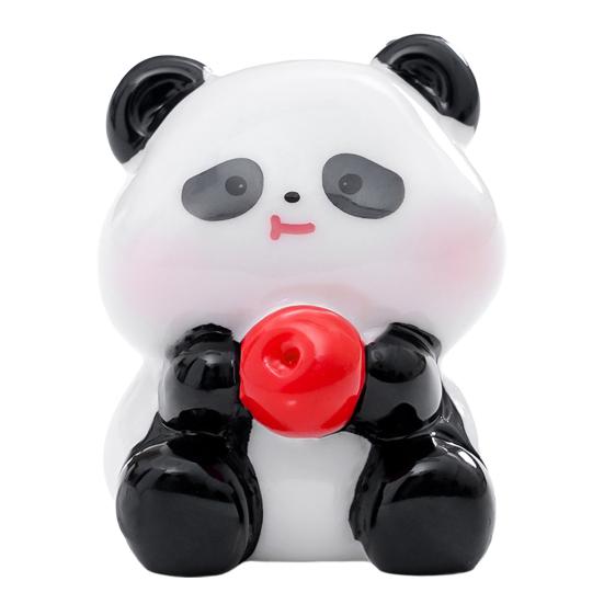 2 Pcs Mini Panda Figurines Cute Resin Panda Statues DIY Miniature Panda Cake Toppers for Fairy Garden Micro Moss Landscape Office Home Desk Decoration