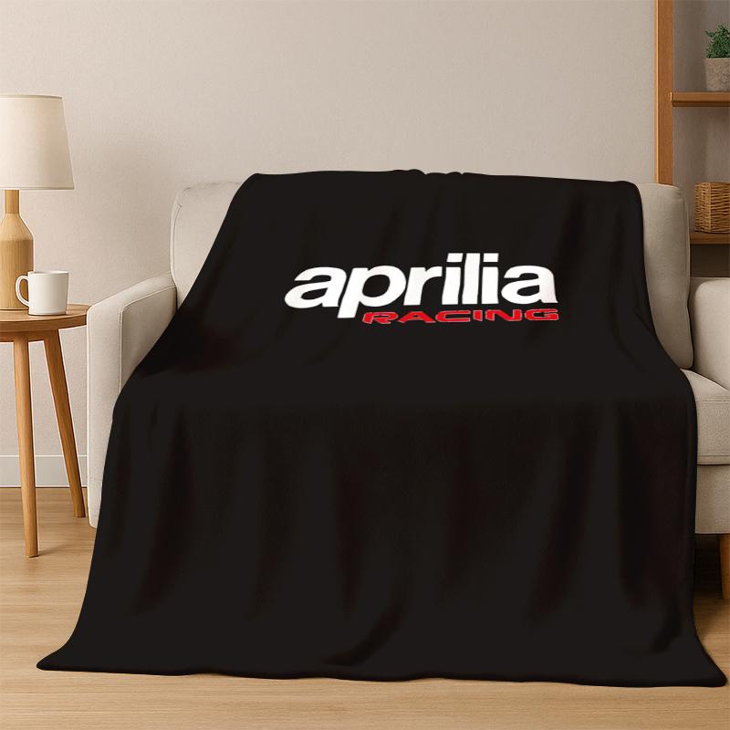 Racing Car Aprilia Logo Moto Flannel Blanket Soft Warm Blanket Throw Blanket for Bedroom Living Room Bed Travel Picnic Gift
