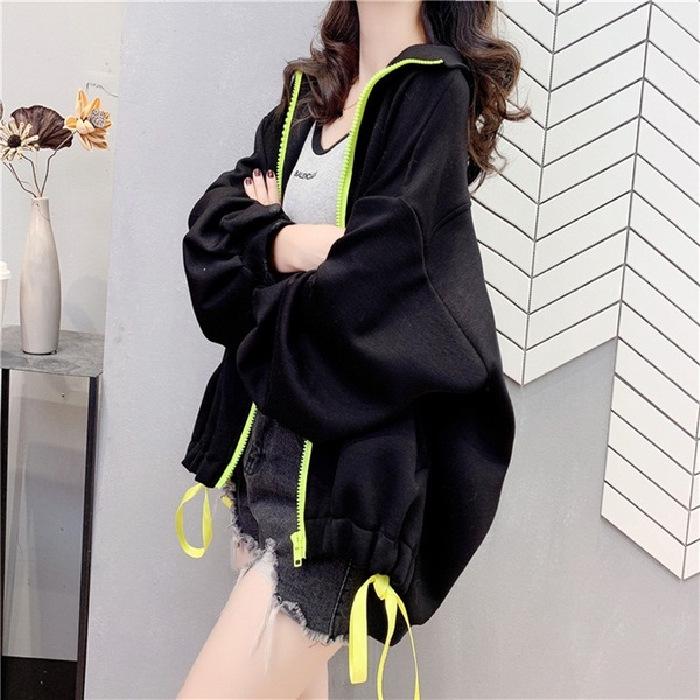 Женский тонкий кардиган-жакет: 2024 Новый однотонный свободный свитер с длинными рукавами для осени/зимы, модный стиль INS