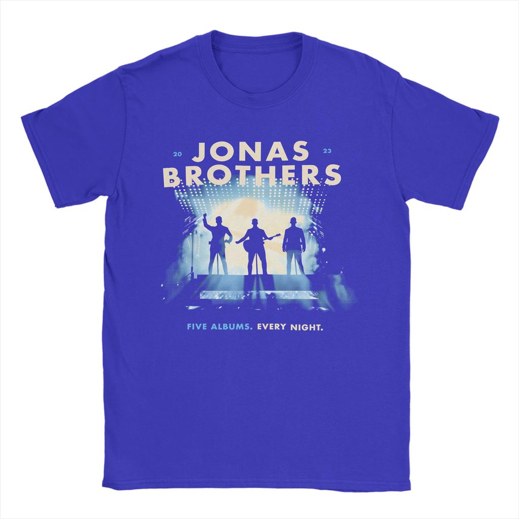 Funny Jonas Brothers Five Albums TShirt for Men Crewneck 100 Cotton T Shirts Short Sleeve Tee Shirt Plus Size Clothing