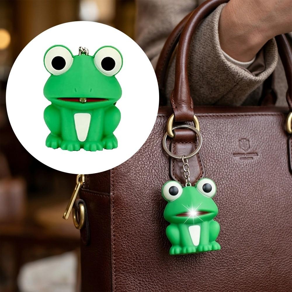 Sound Key Frog Keychain Metal Rings Cartoon Keychain New Animal Keyring Bag Decoration