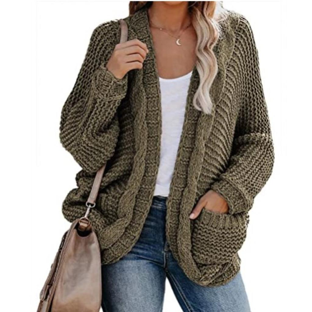 Women's Knit Cardigans Loose Slouchy Oversized Wrap Chunky Pocket Sweaters Coat