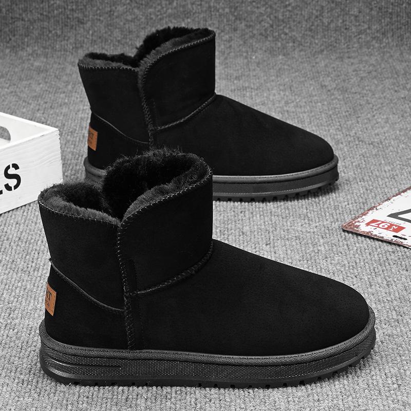 Трендовые зимние ботинки для мужчин с толстой подошвой и круглым носкомМодные универсальные плюс бархатные сохраняют тепло Износостойкие Нескользящие Дышащие Удобные