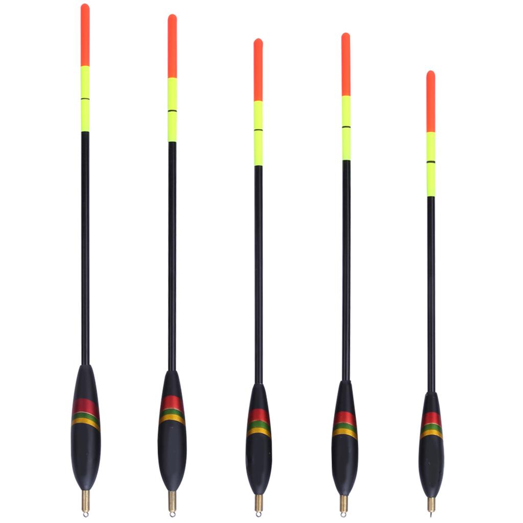 5 Pcs Durable Balsa Wooden Fishing Floats Bobber Multi Purpose Fish Feed Baits Accessories Kit( )